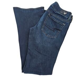 American Eagle Artist Jeans 8 Super Stretch Dark Wash Whisker Casual Preppy